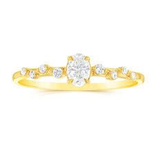 Load image into Gallery viewer, Luminesce Lab Grown 9ct Yellow Gold 0.30 Carat Diamond Solitaire Fancy Ring