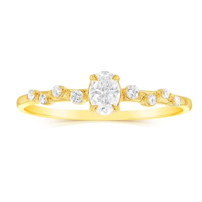 Luminesce Lab Grown 9ct Yellow Gold 1/3 Carat Diamond Solitaire Fancy Ring