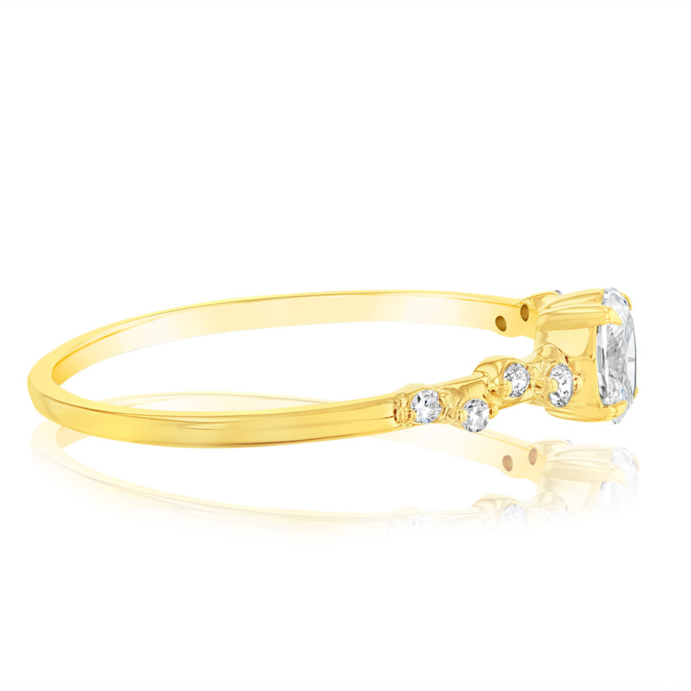 Luminesce Lab Grown 9ct Yellow Gold 0.30 Carat Diamond Solitaire Fancy Ring