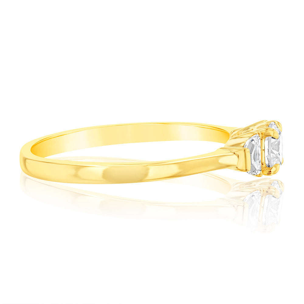 Luminesce Lab Grown 9ct Yellow Gold 0.60 Carat Diamond Solitaire Fancy Ring