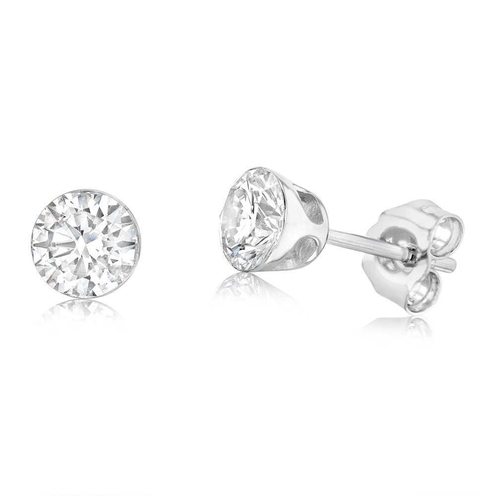 Luminesce Lab Grown 9ct White Gold 1 Carat Diamond Stud Earrings