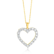 Load image into Gallery viewer, Luminesce Lab Grown 9ct Yellow Gold 0.95 Carat Diamond Heart Shaped Pendant