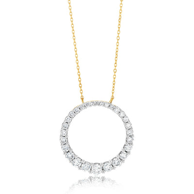 Luminesce Lab Grown 9ct Yellow Gold 1 Carat Diamond Life of Circle Pendant
