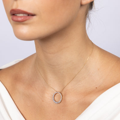 Luminesce Lab Grown 9ct Yellow Gold 1 Carat Diamond Life of Circle Pendant