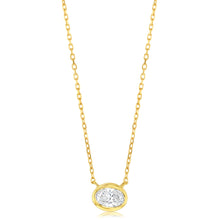 Load image into Gallery viewer, Luminesce Lab Grown 9ct Yellow Gold 1/5 Carat Diamond Oval Shaped Bezel Pendant