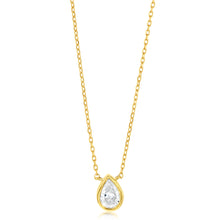 Load image into Gallery viewer, Luminesce Lab Grown 9ct Yellow Gold 1/5 Carat Diamond Pear Shaped Bezel Pendant