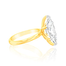 Load image into Gallery viewer, Luminesce Lab Grown Certified 4 Carats Marquise Diamond Engagement Ring in 18ct Yellow Gold