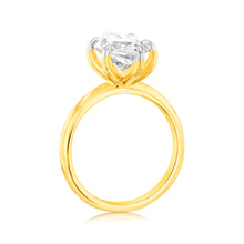 Load image into Gallery viewer, Luminesce Lab Grown Certified 4 Carats Marquise Diamond Engagement Ring in 18ct Yellow Gold