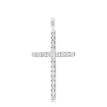 Load image into Gallery viewer, Luminesce Lab Grown Cross 1/2 Carat Diamond Pendant in 14ct White Gold