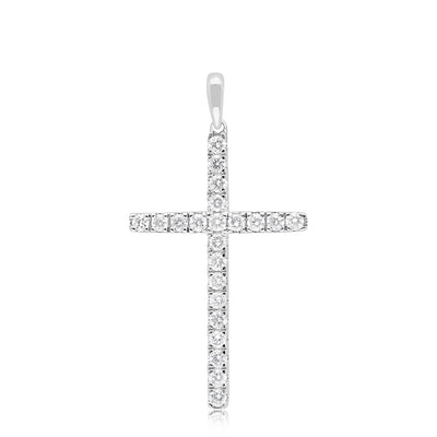 Luminesce Lab Grown Cross 1/2 Carat Diamond Pendant in 14ct White Gold