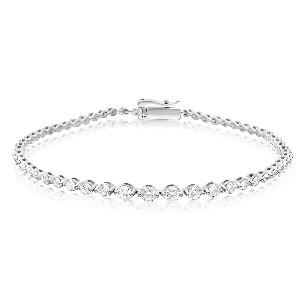 Luminesce Lab Grown Bracelet 1 Carat Diamond in 14ct White Gold