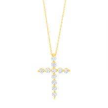 Load image into Gallery viewer, Luminesce Lab Grown 9ct Yellow Gold 1 Carat Cross Pendant with Chain