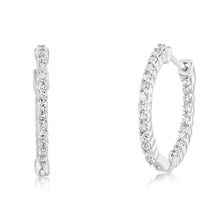 Load image into Gallery viewer, Luminesce Lab Grown Sterling Silver 1/4 Carat Diamond Hoop Earrings