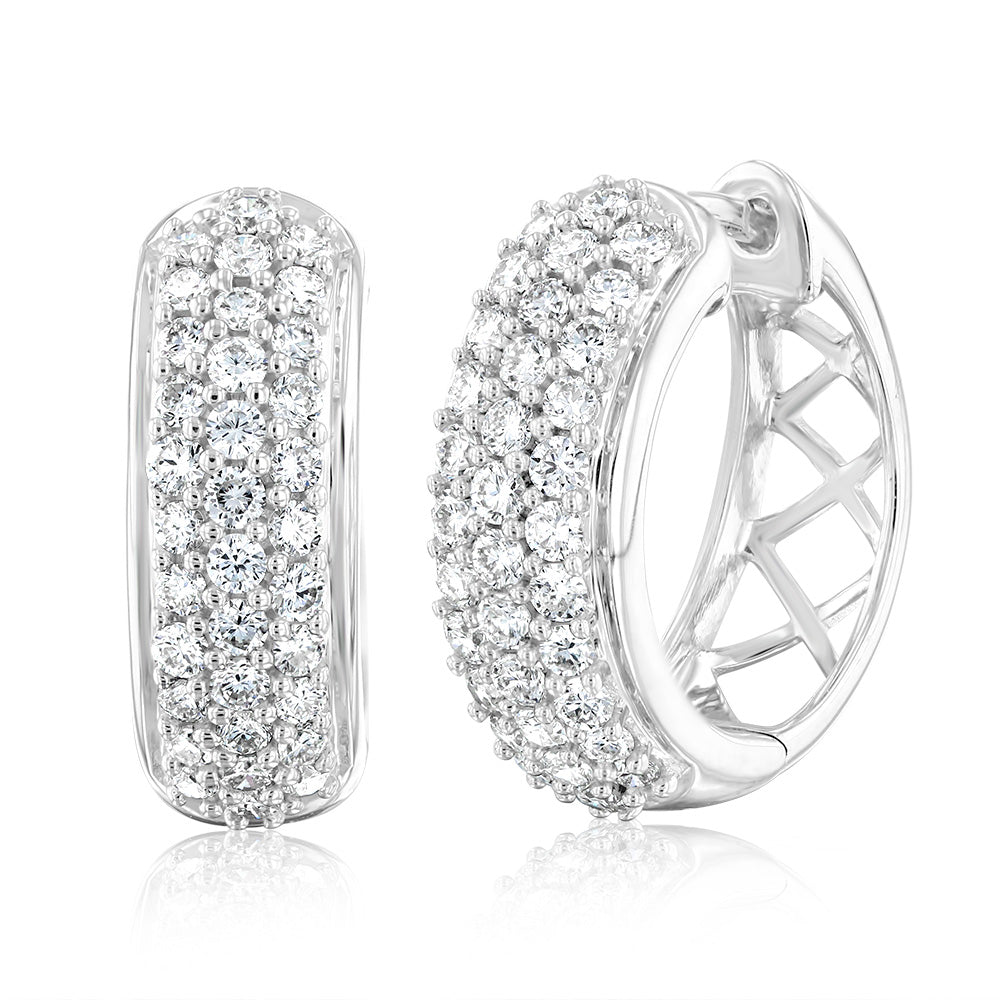 Luminesce Lab Grown Sterling Silver 1 Carat Diamond Hoop Earrings