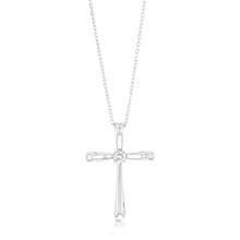 Load image into Gallery viewer, Luminesce Lab Grown Sterling Silver 1/6 Carat Cross Diamond Pendant 45cm Chain Included