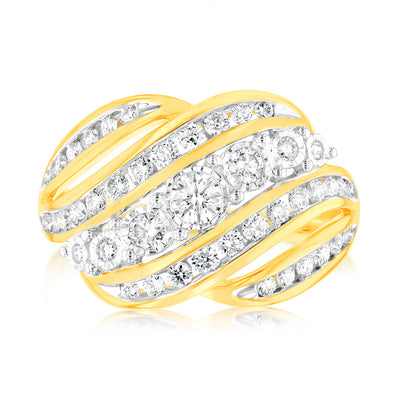 Luminesce Lab Grown 9ct Yellow Gold 0.75 Carat Dress Diamond Ring