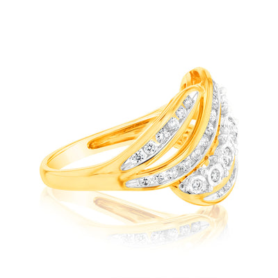 Luminesce Lab Grown 9ct Yellow Gold 0.75 Carat Dress Diamond Ring