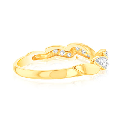 Luminesce Lab Grown 9ct Yellow Gold 1/6 Carat Dress Diamond Ring