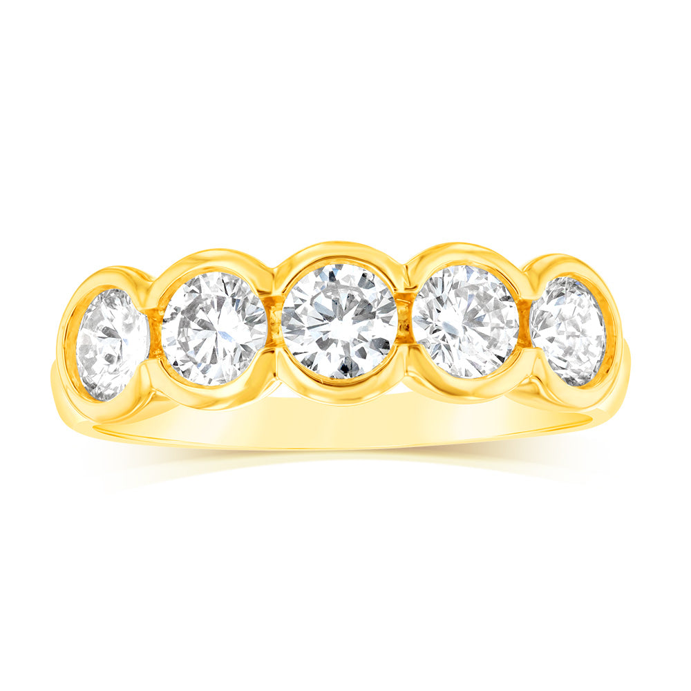 Luminesce Lab Grown 9ct Yellow Gold 1 Carat Diamond Eternity Ring