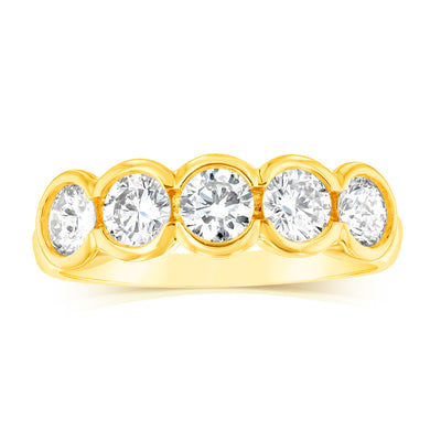 Luminesce Lab Grown 9ct Yellow Gold 1 Carat Diamond Eternity Ring