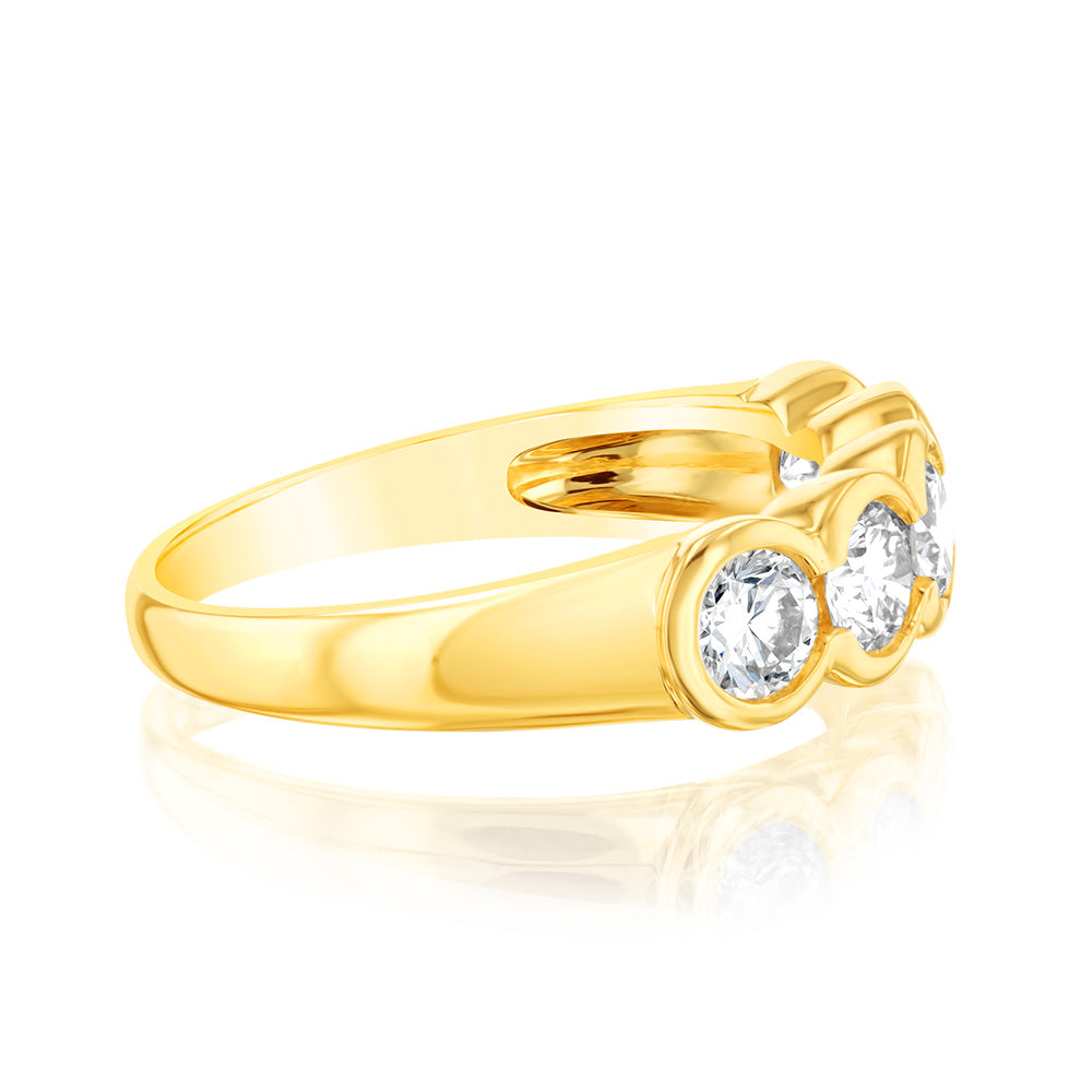 Luminesce Lab Grown 9ct Yellow Gold 1 Carat Diamond Eternity Ring