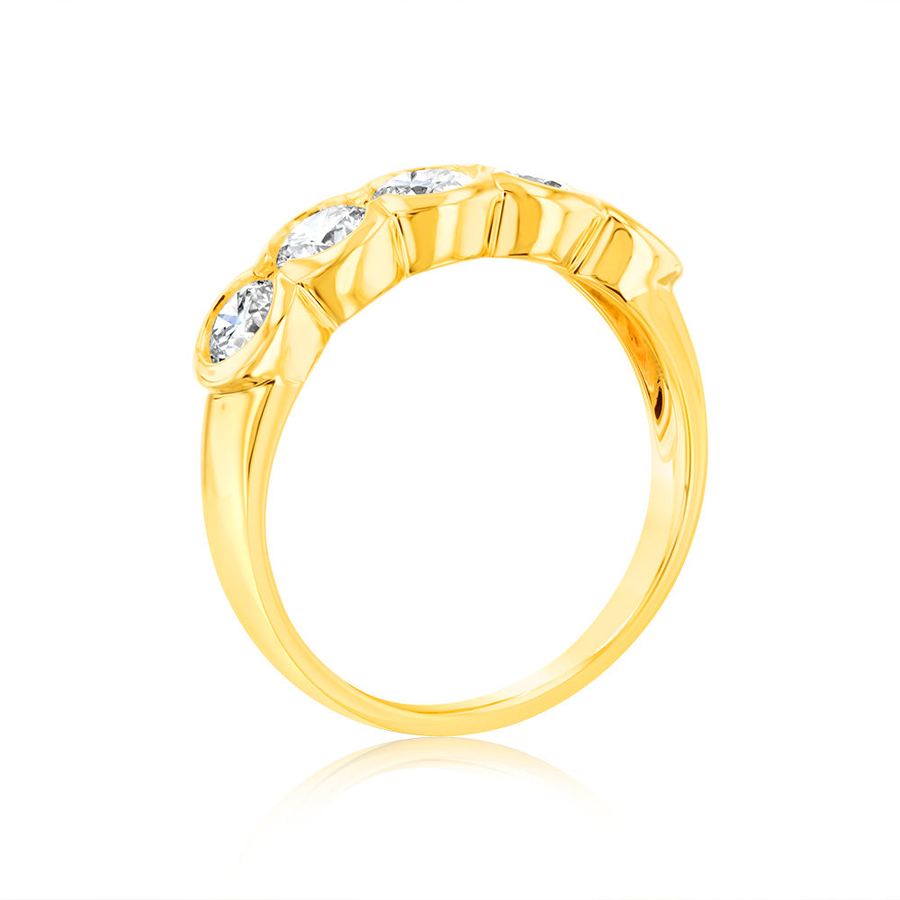 Luminesce Lab Grown 9ct Yellow Gold 1 Carat Diamond Eternity Ring