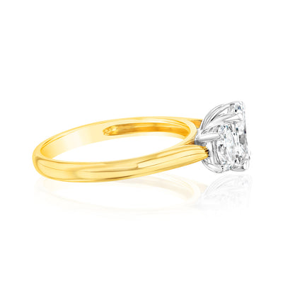 Luminesce Lab Grown 18ct Yellow Gold 1.5 Carat Trilogy Diamond Ring