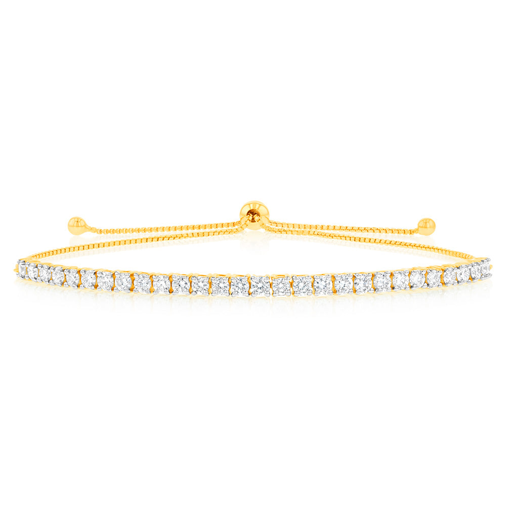 Luminesce Lab Grown Gold Plated Sterling Silver 1.90 Carat Diamond Bracelet