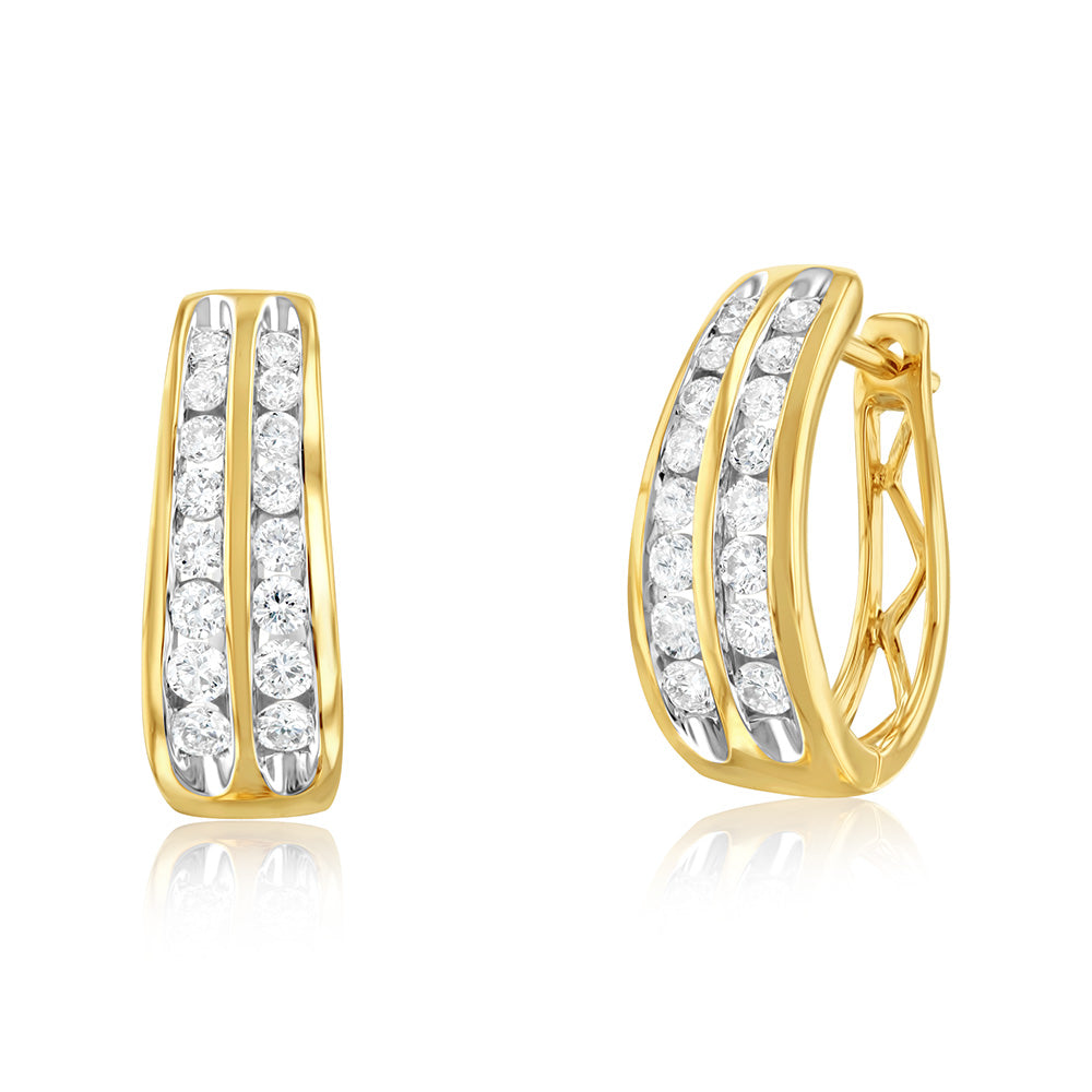 Luminesce Lab Grown 9ct Yellow Gold 1/2 Carat Diamond Hoop Earring