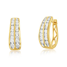 Load image into Gallery viewer, Luminesce Lab Grown 9ct Yellow Gold 1/2 Carat Diamond Hoop Earring