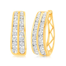 Load image into Gallery viewer, Luminesce Lab Grown 9ct Yellow Gold 1 Carat Diamond Hoop Earring