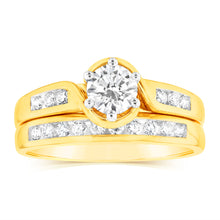 Load image into Gallery viewer, Luminesce Lab Grown 9ct Yellow Gold 3/4 Carat Bridal Diamond Ring