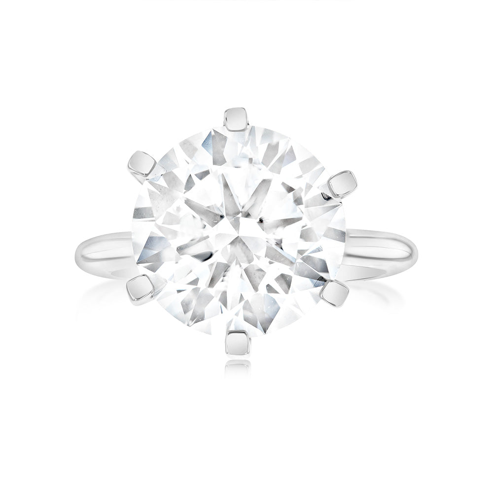 Luminesce Lab Grown 18ct White Gold Solitaire Ring in 6 Carat Certified Diamond