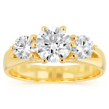 Load image into Gallery viewer, Luminesce Lab Grown 18ct Yellow Gold 1.8 Carat Diamond Trilogy Ring