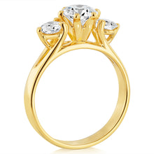 Load image into Gallery viewer, Luminesce Lab Grown 18ct Yellow Gold 1.8 Carat Diamond Trilogy Ring