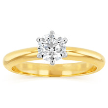 Load image into Gallery viewer, Luminesce Lab Grown 18ct Yellow Gold 3/4 Carat Diamond Ring