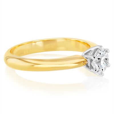 Luminesce Lab Grown 18ct Yellow Gold 3/4 Carat Diamond Ring