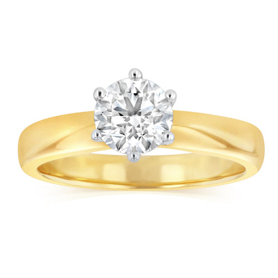 Luminesce Lab Grown 18ct Yellow Gold 1 Carat Diamond Ring