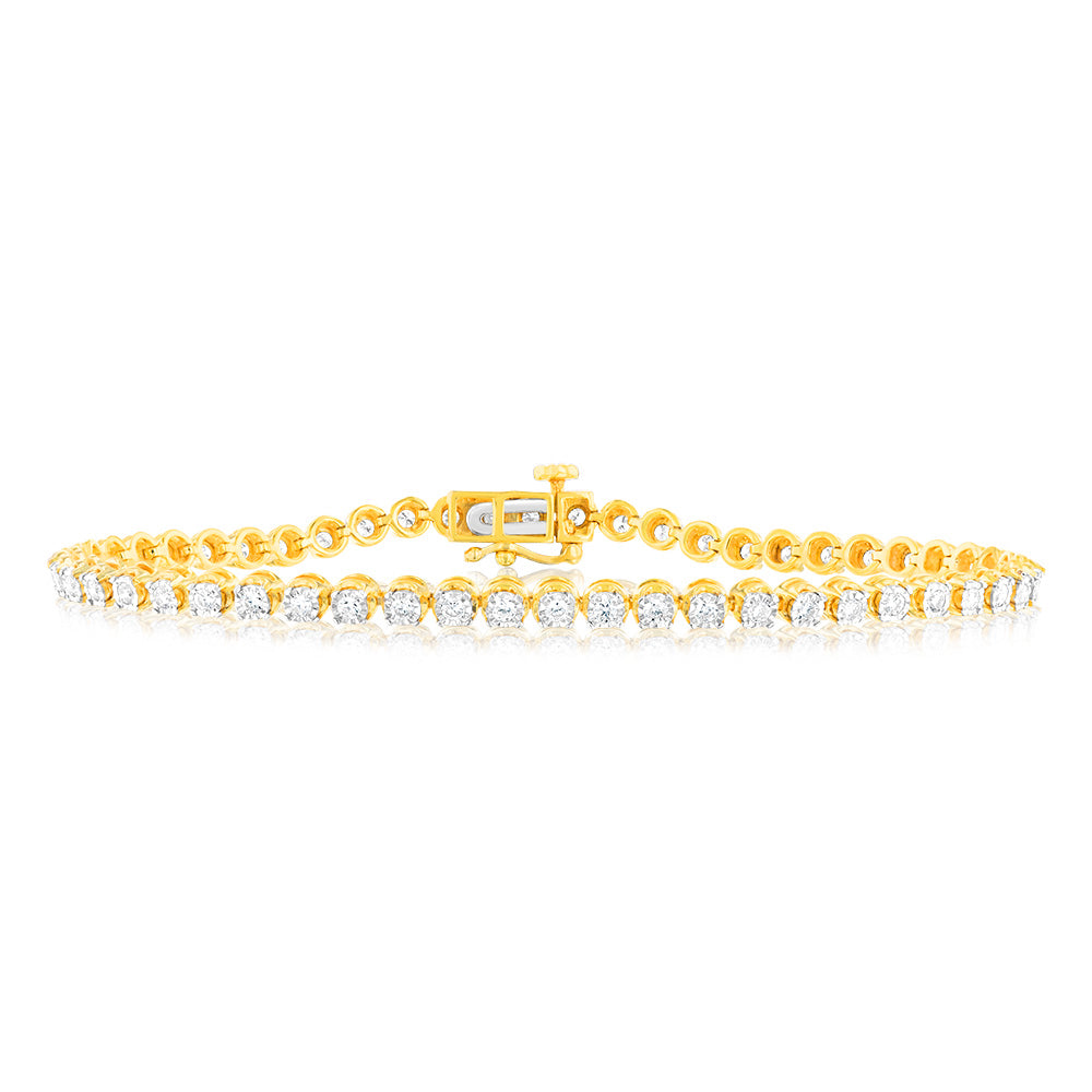 Luminesce Lab Grown 1 Carat Diamond Gold Plated Sterling Silver Bracelet