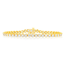 Load image into Gallery viewer, Luminesce Lab Grown 2 Carat Diamond Gold Plated Sterling Silver Bracelet