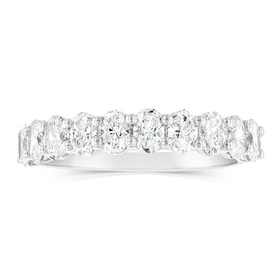 Luminesce Lab Grown 9ct White Gold Eternity Oval Cut Shaped Ring in 1 Carat Diamond
