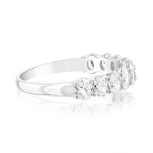 Load image into Gallery viewer, Luminesce Lab Grown 9ct White Gold Eternity Oval Cut Shaped Ring in 1 Carat Diamond