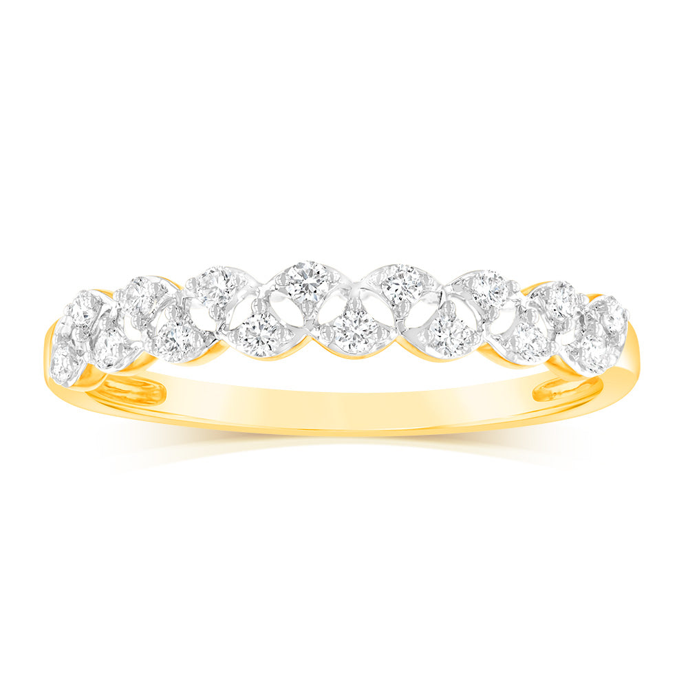 9ct Yellow Gold 1/4 Carat Luminesce Lab Grown Diamond Dress Ring