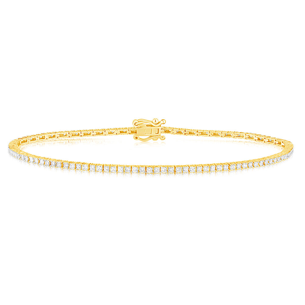 1 Carat Luminesce Lab Grown Diamond Tennis Bracelet in 9ct Yellow Gold