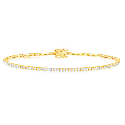 1 Carat Luminesce Lab Grown Diamond Tennis Bracelet in 9ct Yellow Gold