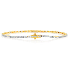 Load image into Gallery viewer, 1 Carat Luminesce Lab Grown Diamond Tennis Bracelet in 9ct Yellow Gold