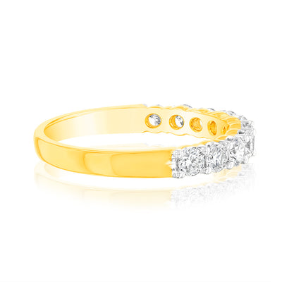 Luminesce Lab Grown 18ct Yellow Gold 3/4 Carat Diamond Eternity Ring