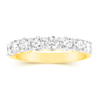 Luminesce Lab Grown 18ct Yellow Gold 1 Carat Diamond Eternity Ring