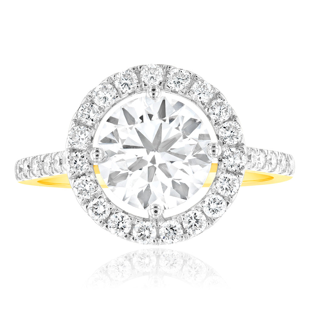 Luminesce Lab Grown 18ct Yellow Gold 2.5 Carats Diamond Solitaire Fancy Ring
