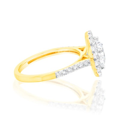 Luminesce Lab Grown 18ct Yellow Gold 2.5 Carats Diamond Solitaire Fancy Ring